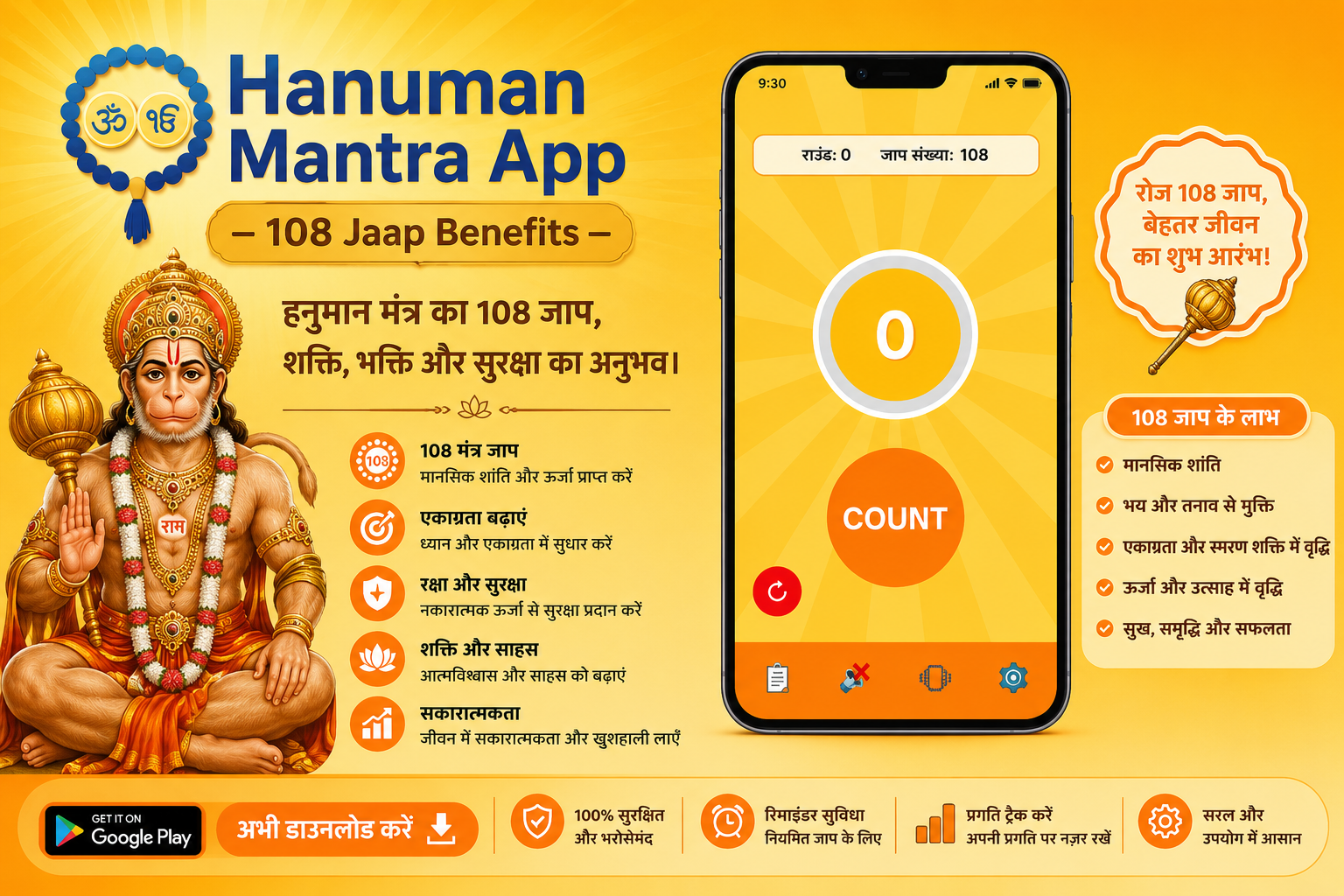 Hanuman Mantra App – 108 Jaap Benefits