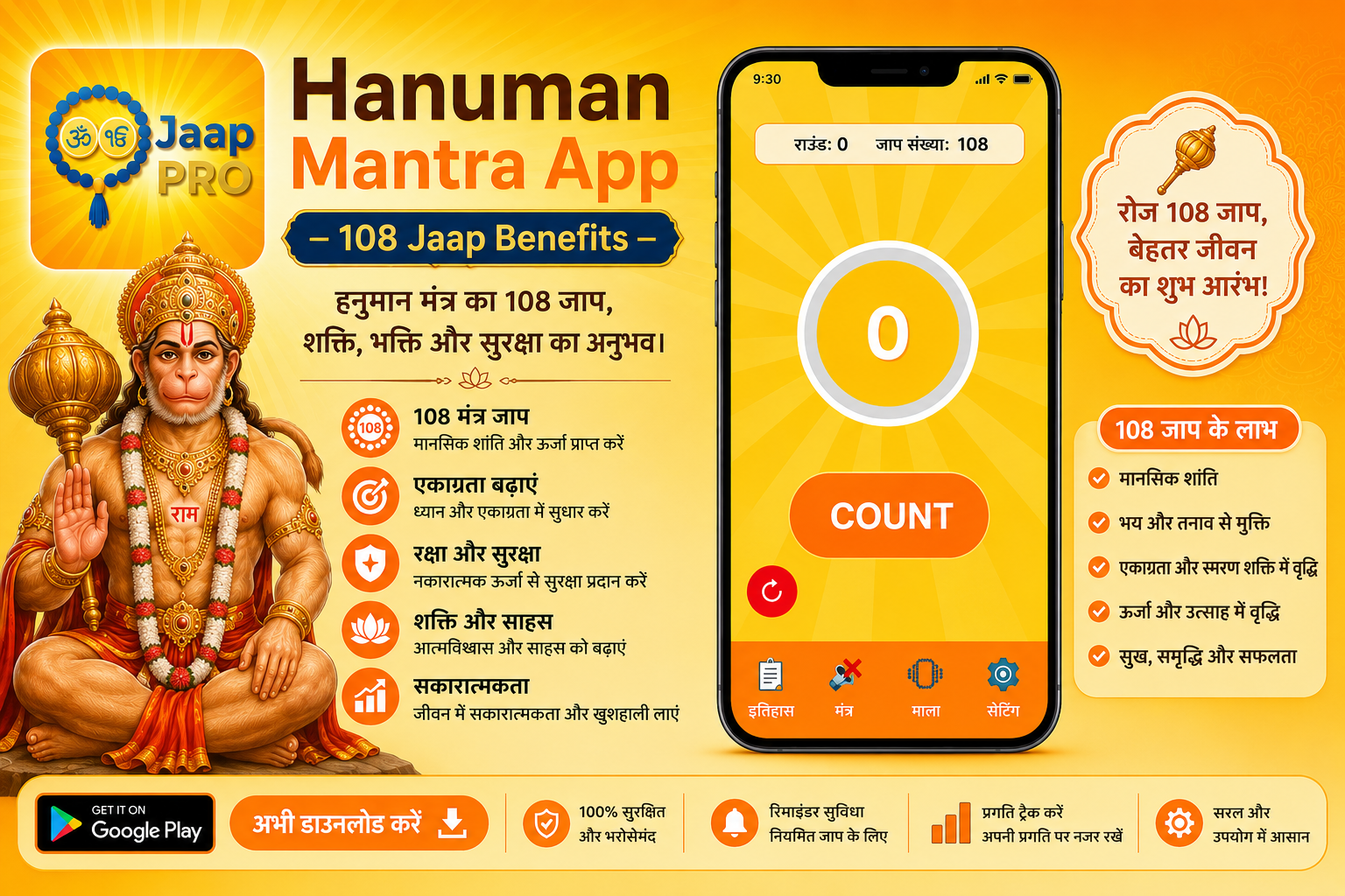 Hanuman Mantra App 108 Jaap Benefits