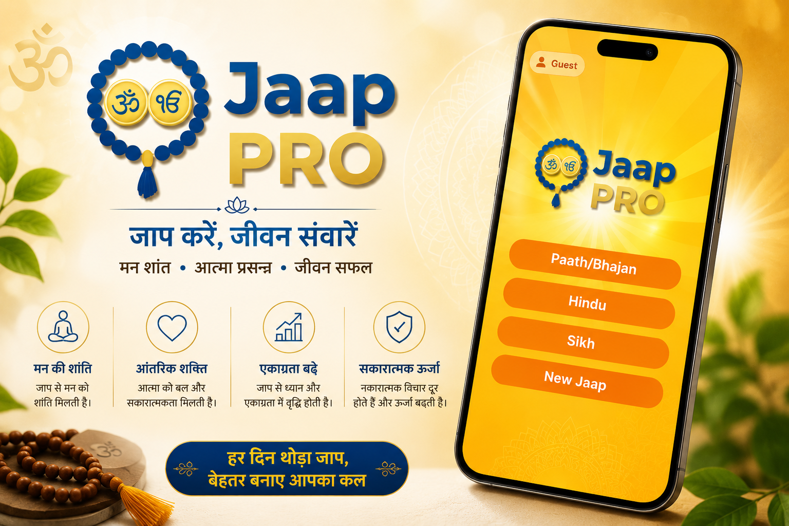 Jaap Pro Free Gayatri Mantra App Features