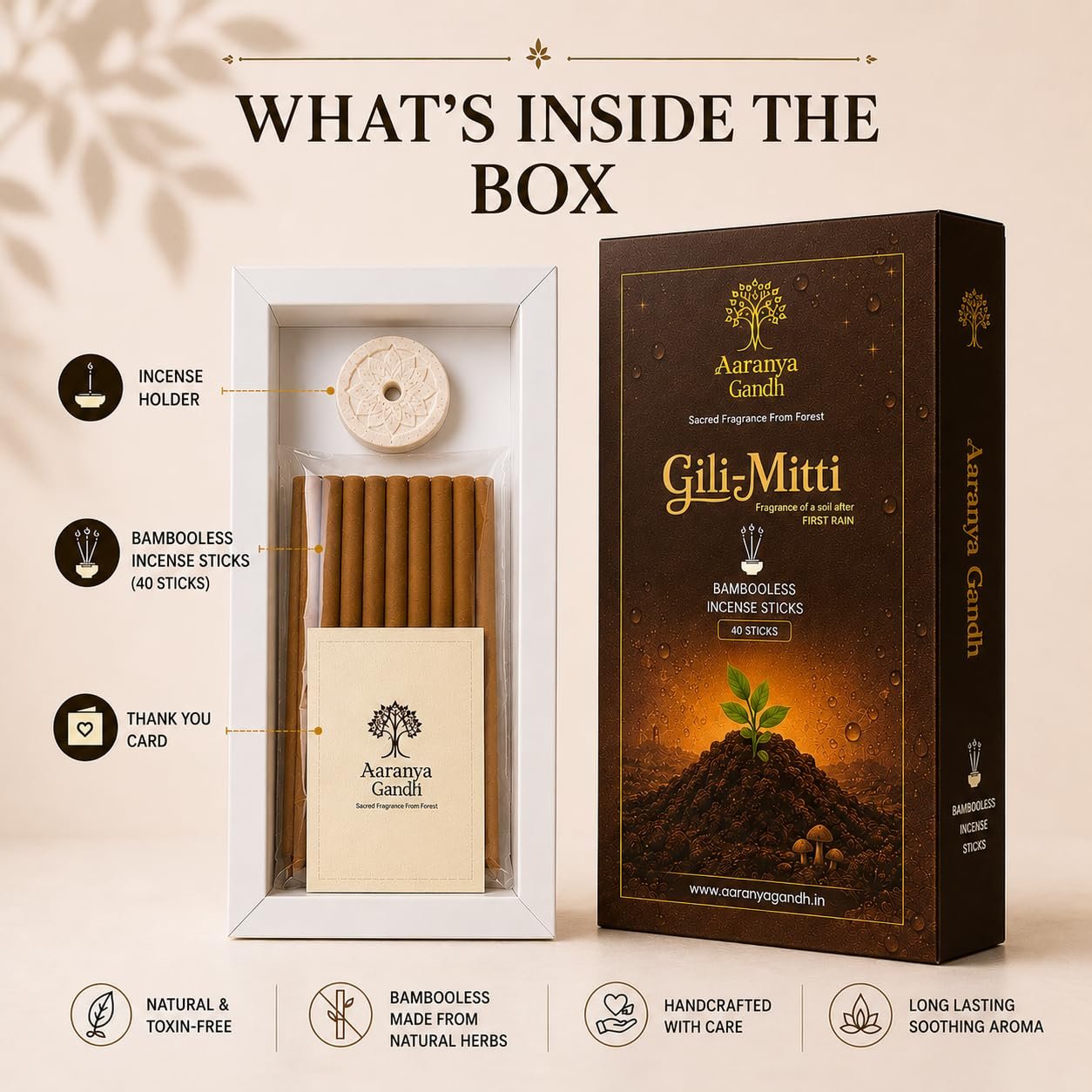 Gilli Mitti Bambooless Incense 40 Sticks,