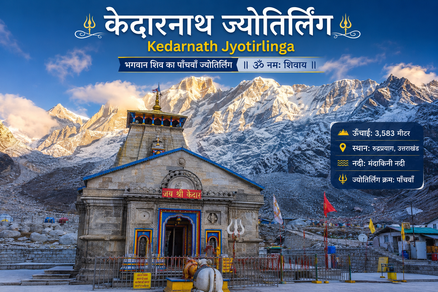 Kedarnath Jyotirlinga Temple in Uttarakhand – भगवान शिव का पाँचवाँ ज्योतिर्लिंग