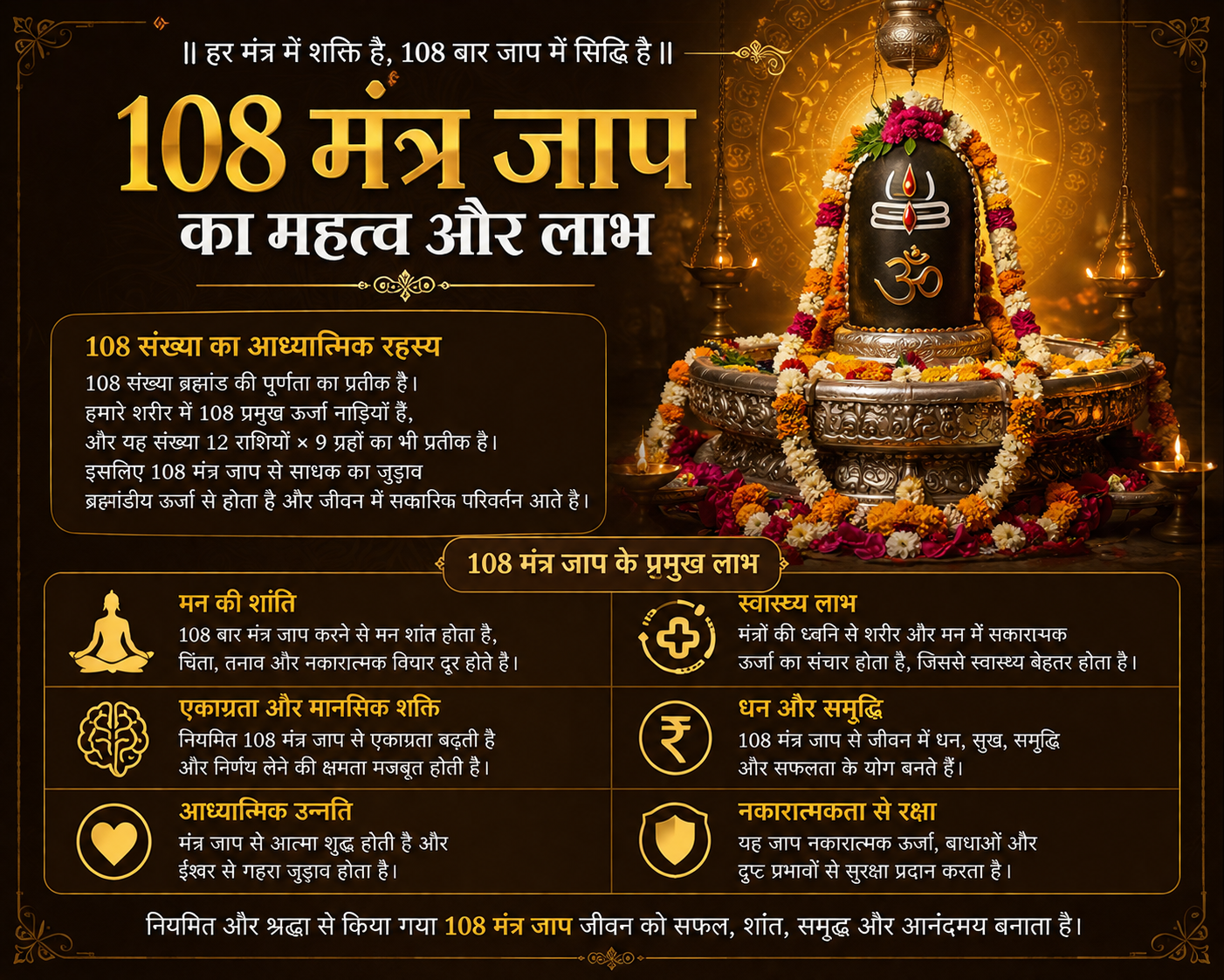 108 मंत्र जाप का महत्व और लाभ - आध्यात्मिक और मानसिक फायदे