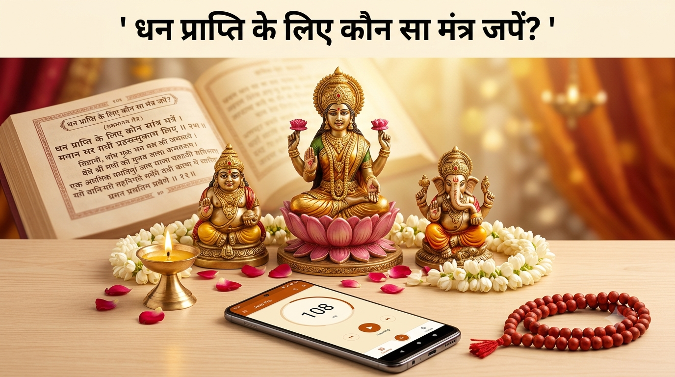 धन प्राप्ति के लिए कौन सा मंत्र जपें - महालक्ष्मी, कुबेर देव और Jaap Pro डिजिटल काउंटर