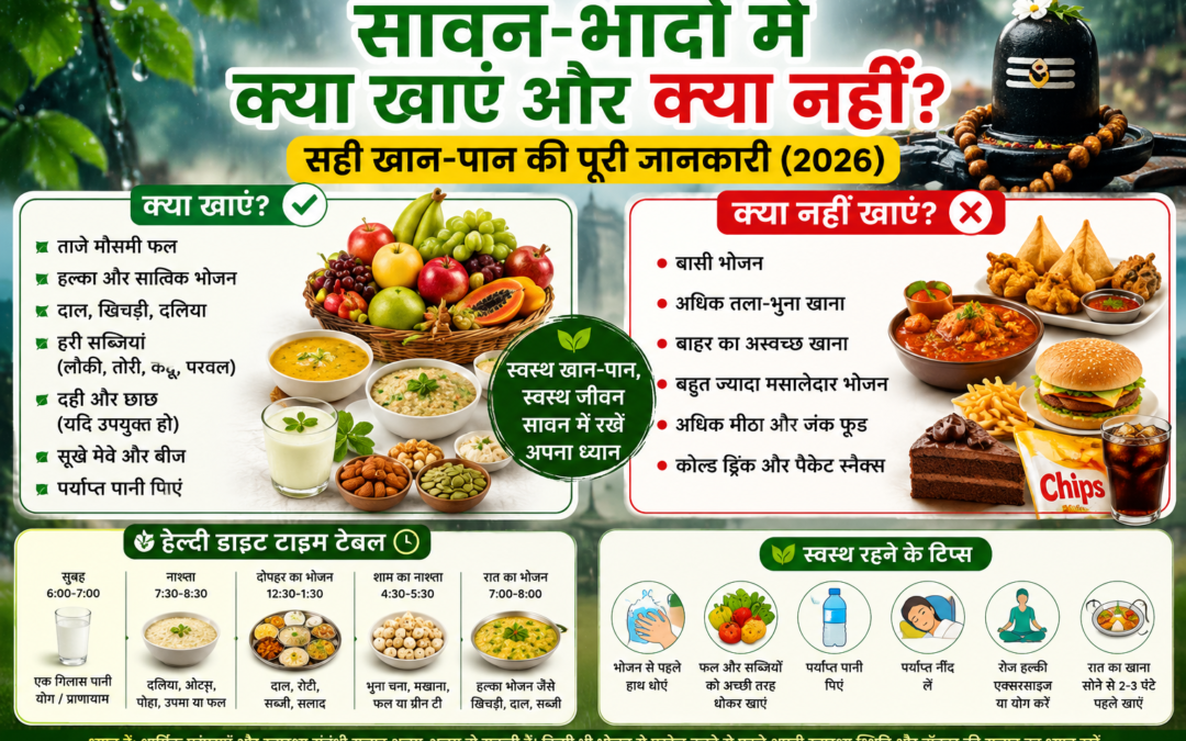 सावन-भादों में क्या खाएं और क्या नहीं? सही खान-पान की पूरी जानकारी (2026)