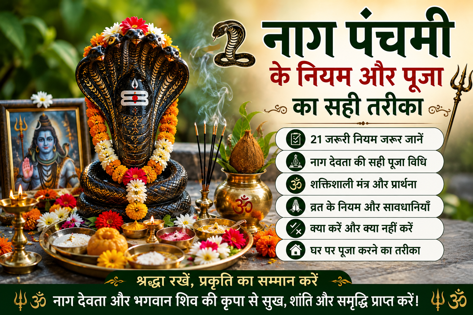 नाग पंचमी के नियम और पूजा का सही तरीका