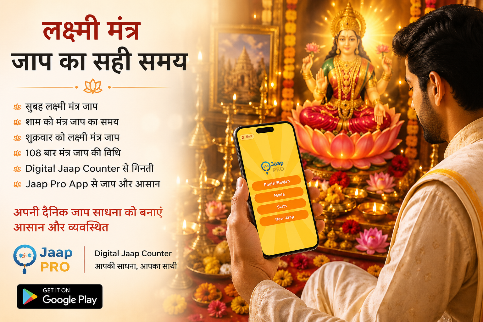 लक्ष्मी मंत्र जाप का सही समय और Jaap Pro Digital Jaap Counter