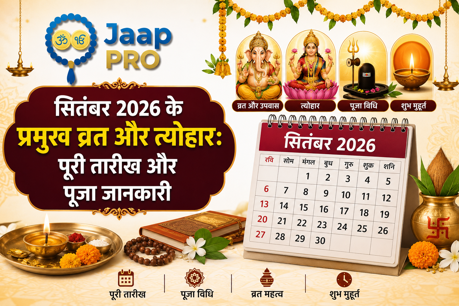 सितंबर 2026 के प्रमुख व्रत और त्योहार